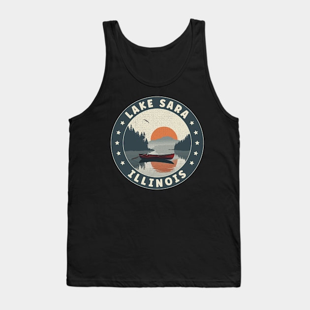 Lake Sara Illinois Sunset Tank Top by turtlestart